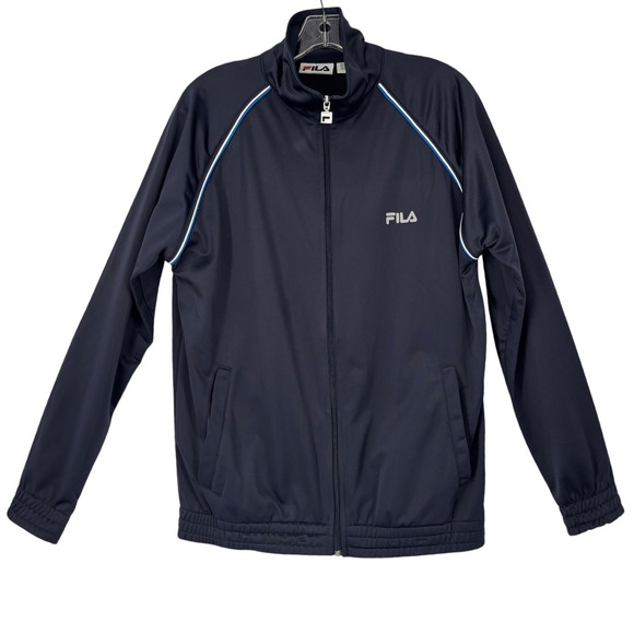 Fila Other - Fila Vintage 90s Iconic Track Jacket Mens Medium Navy Blue Sportswear Full Zip